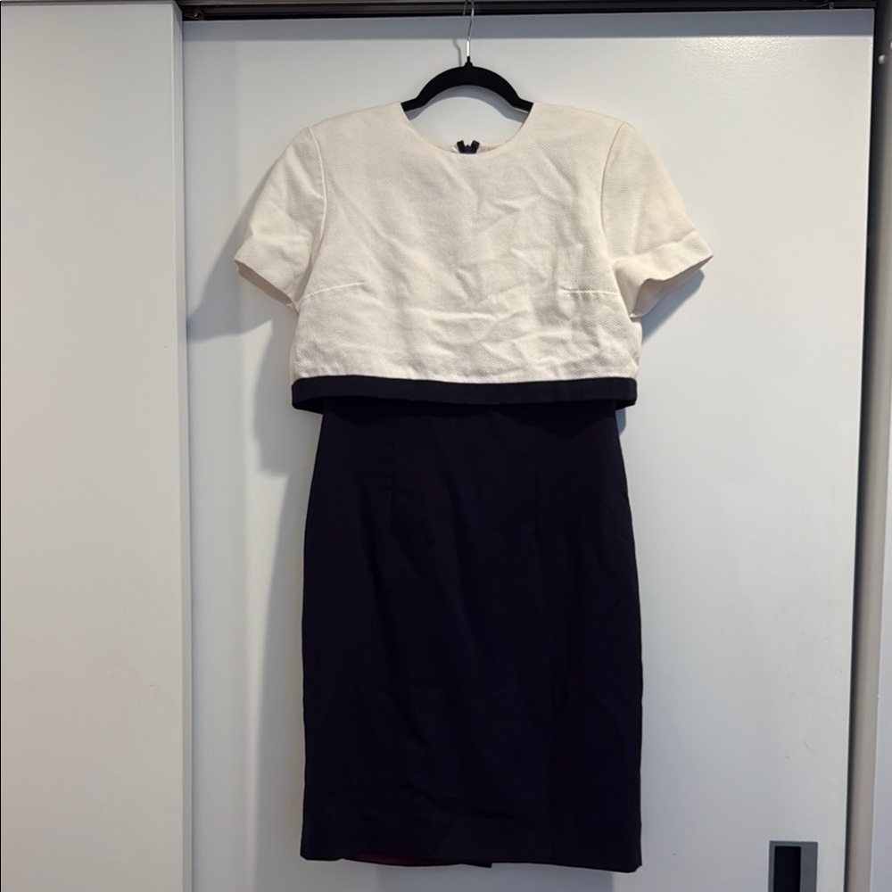 Vintage Brooks Brothers Navy and White Knee-Length Pencil Dress